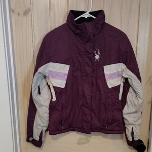 Spyder Kids Purple and White Puffer Jacket